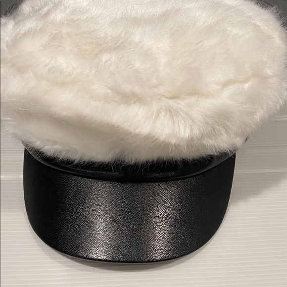 BCBGMaxAzria Accessories - BCBGMaxAzria Black and White Faux Fur Cap